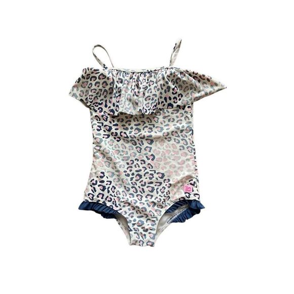 Ruffle Butts Leopard One-Piece Swimsuit –‎ Size 7 – Made in Indonesia - Picture 1 of 4